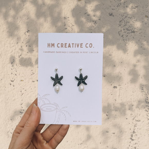 Midnight Starfish Earrings